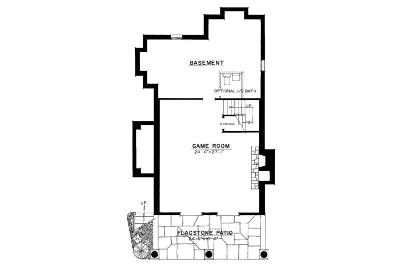House Blueprint - Floor Plan - Lower Floor for Country House Plan #1016-44 - 2 bed, 2.5 bath