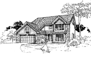 House Design - Exterior - Front Elevation for Contemporary House Plan #320-688 - 3 bed, 3 bath