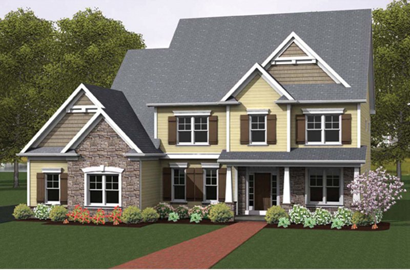 House Design - Exterior - Front Elevation 3 for Colonial House Plan #1010-57 - 4 bed, 2.5 bath