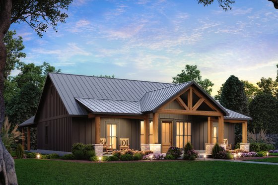 Exterior - Front Elevation 3 for Barndominium House Plan #1074-114 - 3 bed, 2 bath