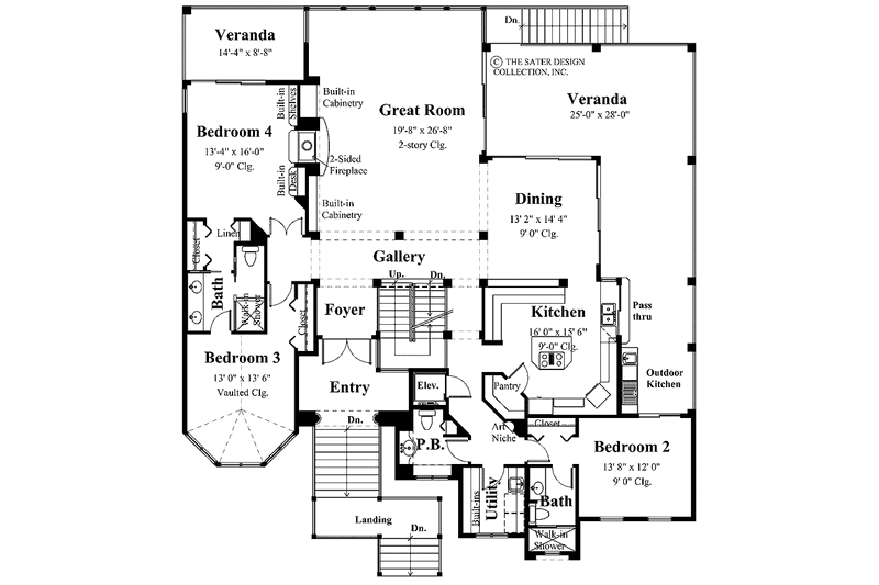 Dream House Plan - Floor Plan - Main Floor for Mediterranean House Plan #930-131 - 5 bed, 4.5 bath