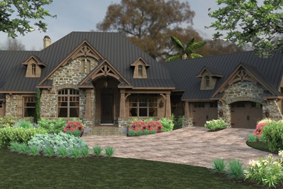 Exterior - Front Elevation 3 for Craftsman House Plan #120-246 - 3 bed, 2 bath