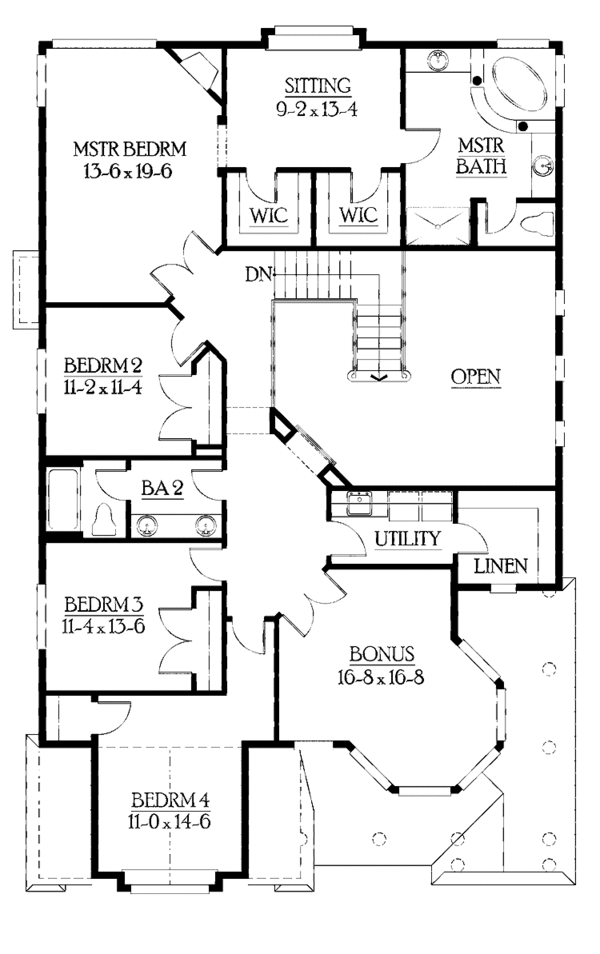 Architectural House Design - Craftsman Floor Plan - Upper Floor Plan #132-430