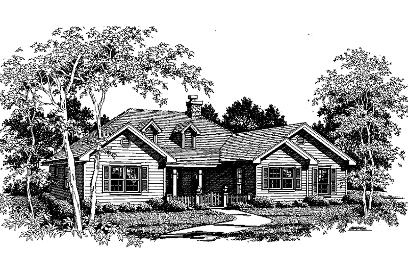 Architectural House Design - Country Exterior - Front Elevation Plan #14-270