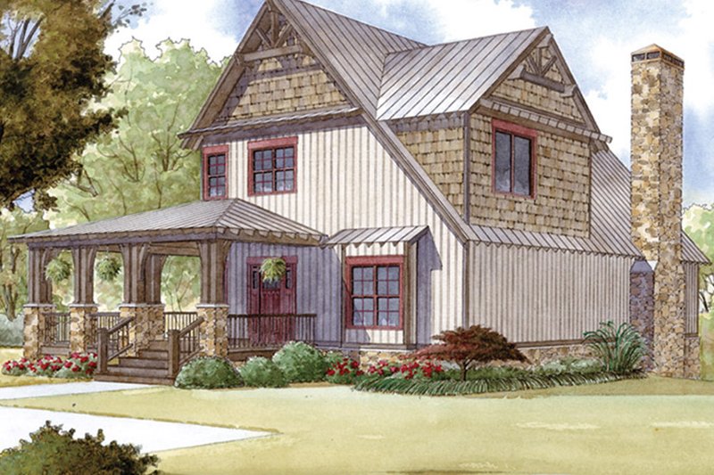 Architectural House Design - Country Exterior - Front Elevation Plan #17-3380
