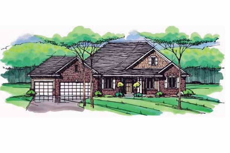 Dream House Plan - Exterior - Front Elevation 3 for European House Plan #51-988 - 3 bed, 2 bath