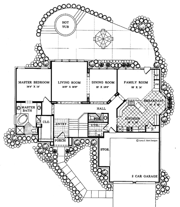 Architectural House Design - Traditional Floor Plan - Main Floor Plan #952-14