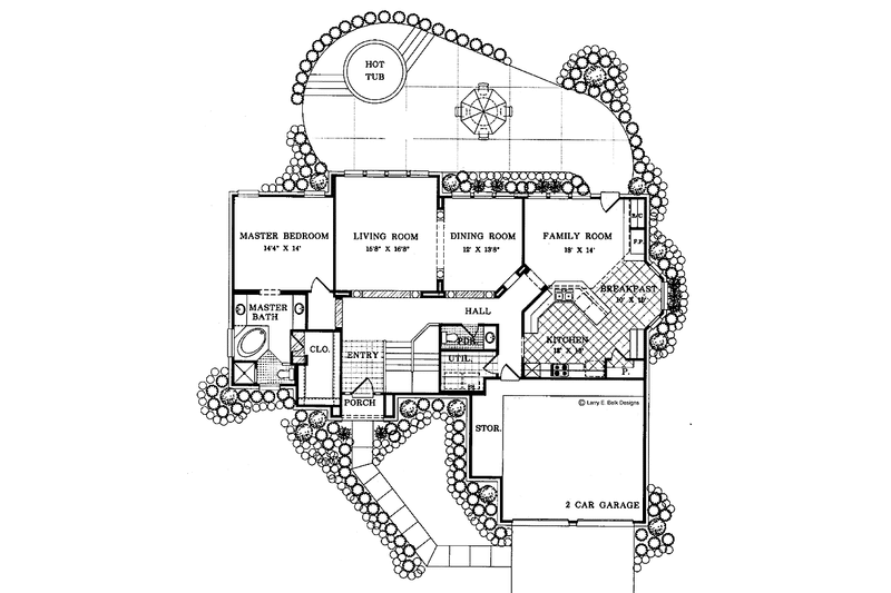 House Design - Floor Plan - Main Floor for Traditional House Plan #952-14 - 4 bed, 2.5 bath