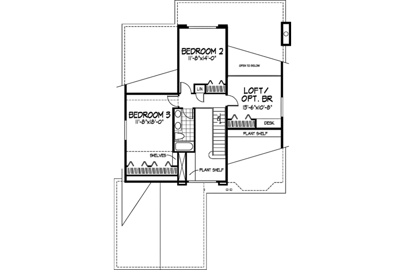 Architectural House Design - Floor Plan - Upper Floor for Traditional House Plan #320-538 - 4 bed, 2.5 bath