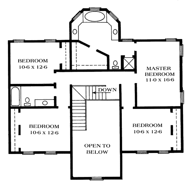 Architectural House Design - Victorian Floor Plan - Upper Floor Plan #1014-47