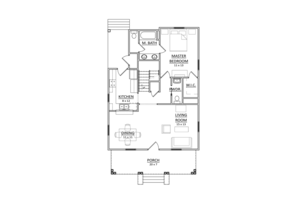 Floor Plan - Main Floor for Craftsman House Plan #936-7 - 3 bed, 2.5 bath