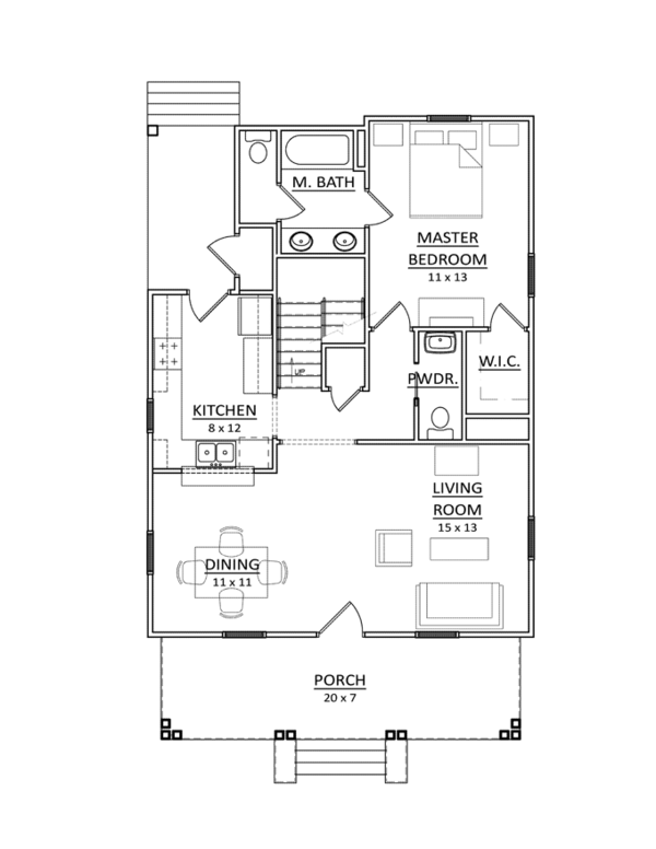 Home Plan - Craftsman Floor Plan - Main Floor Plan #936-7