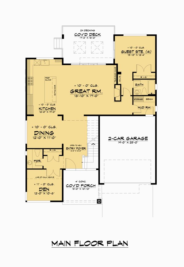 House Design - Contemporary Floor Plan - Main Floor Plan #1066-214