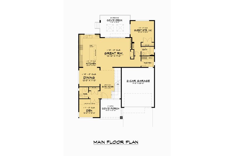 Architectural House Design - Floor Plan - Main Floor for Contemporary House Plan #1066-214 - 4 bed, 3.5 bath