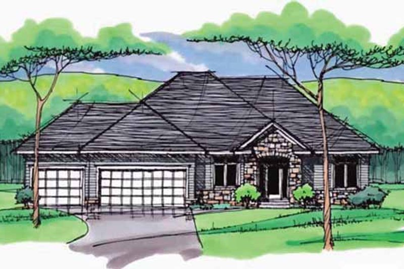 Home Plan - European Exterior - Front Elevation Plan #51-965