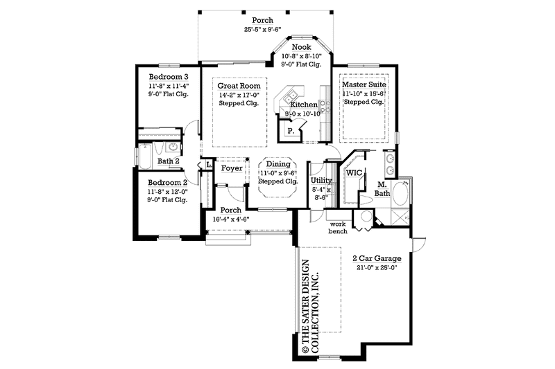 Architectural House Design - Floor Plan - Main Floor for Country House Plan #930-235 - 3 bed, 2 bath