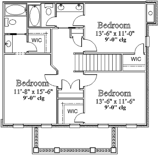 Dream House Plan - European Floor Plan - Upper Floor Plan #306-129