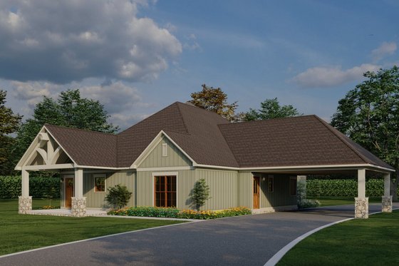 Exterior - Front Elevation 3 for Country House Plan #17-3375 - 2 bed, 2 bath