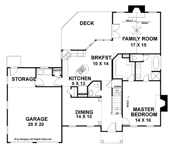 House Design - Colonial Floor Plan - Main Floor Plan #56-646