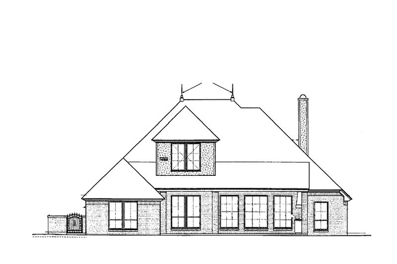 Dream House Plan - Exterior - Rear Elevation for European House Plan #310-1241 - 3 bed, 2 bath