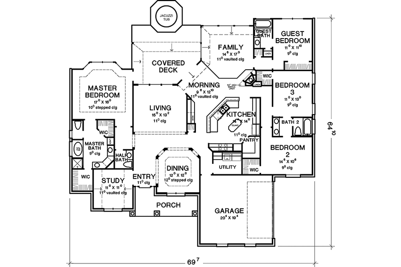 Dream House Plan - Floor Plan - Main Floor for Country House Plan #472-347 - 4 bed, 3.5 bath