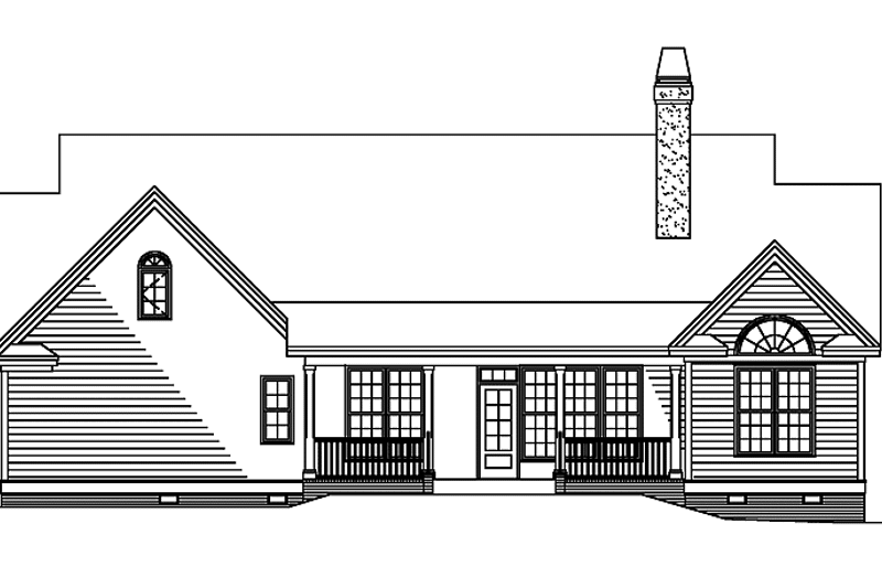 Dream House Plan - Exterior - Rear Elevation for Ranch House Plan #929-451 - 3 bed, 2 bath