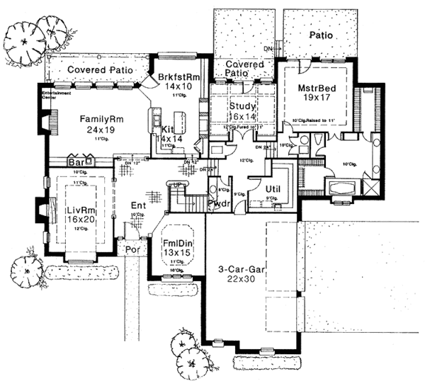House Design - Country Floor Plan - Main Floor Plan #310-1044