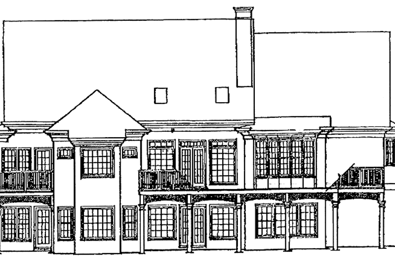 Architectural House Design - Exterior - Rear Elevation for Classical House Plan #429-55 - 4 bed, 4 bath