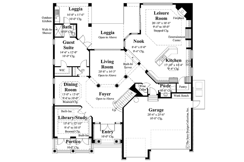 Home Plan - Floor Plan - Main Floor for Mediterranean House Plan #930-289 - 5 bed, 5.5 bath