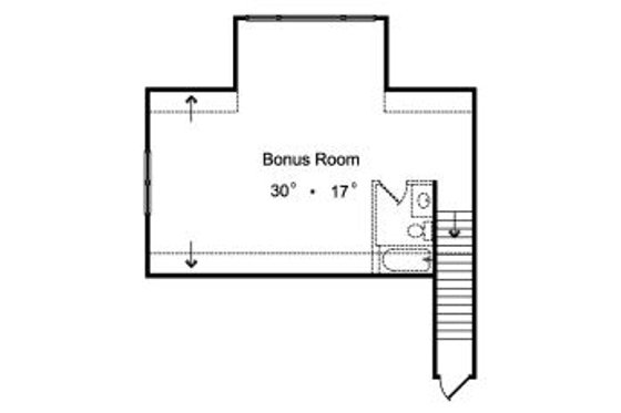 Floor Plan - Upper Floor for European House Plan #417-379 - 4 bed, 3 bath