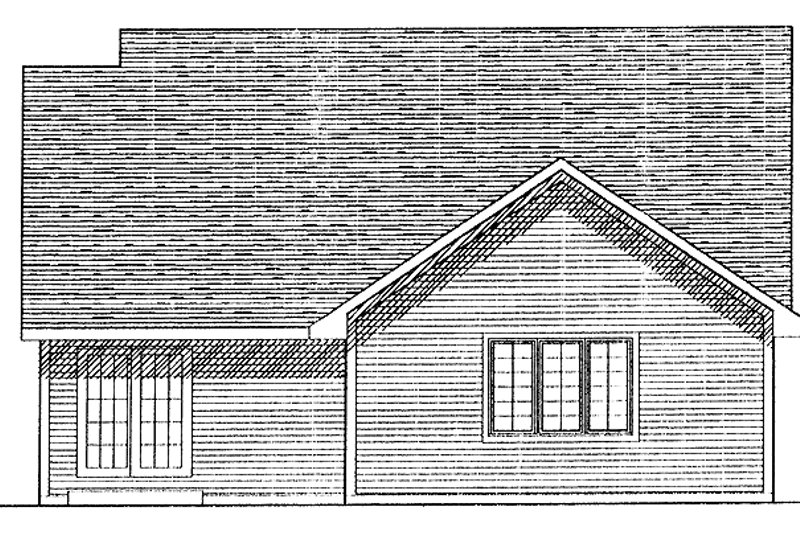 Home Plan - Exterior - Rear Elevation for Ranch House Plan #70-1320 - 3 bed, 2 bath