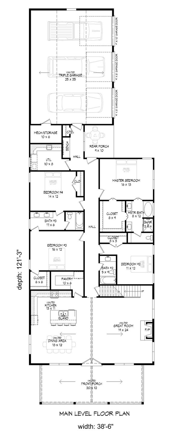 Architectural House Design - Craftsman Floor Plan - Main Floor Plan #932-546