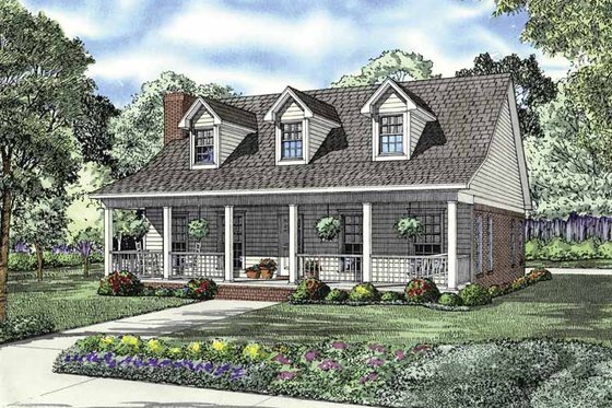 Exterior - Front Elevation 3 for Country House Plan #17-2845 - 2 bed, 2 bath