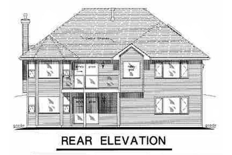 Home Plan - Exterior - Rear Elevation for Traditional House Plan #18-1003 - 4 bed, 2 bath