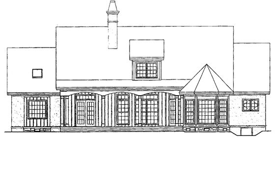 Exterior - Rear Elevation for Country House Plan #929-260 - 3 bed, 2 bath
