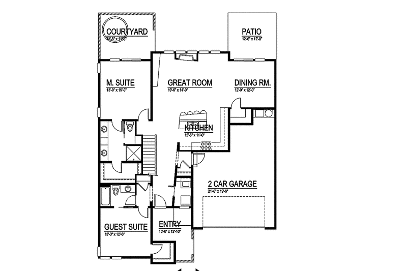 House Design - Floor Plan - Main Floor House Plan #569-19 - 3 bed, 2.5 bath