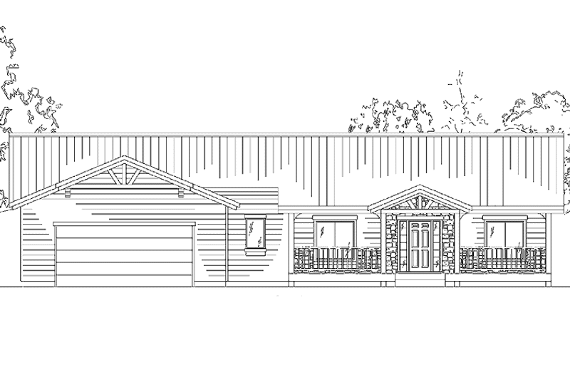 Home Plan - Exterior - Front Elevation 3 for Ranch House Plan #945-16 - 2 bed, 2.5 bath