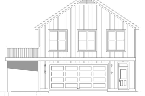 Exterior - Front Elevation 3 for Southern House Plan #932-901 - 3 bed, 2.5 bath