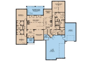 Floor Plan - Main Floor for Ranch House Plan #923-94 - 2 bed, 2.5 bath