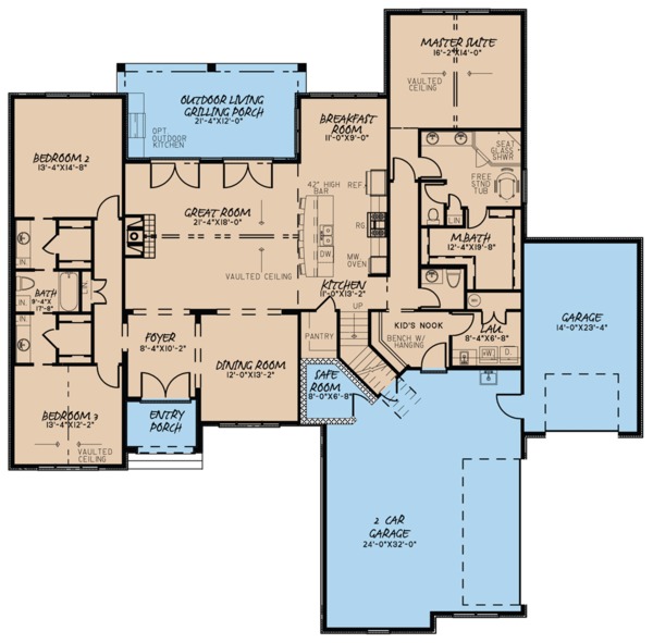 Home Plan - Ranch Floor Plan - Main Floor Plan #923-94