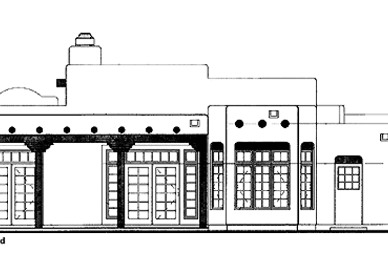 Home Plan - Exterior - Rear Elevation for Adobe / Southwestern House Plan #72-959 - 3 bed, 2.5 bath