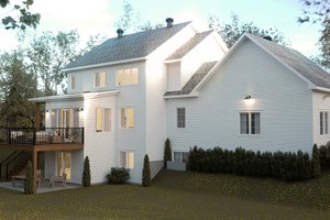 Exterior - Rear Elevation 1 for Farmhouse House Plan #23-2827 - 6 bed, 2.5 bath