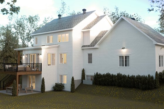 Exterior - Rear Elevation 1 for Farmhouse House Plan #23-2827 - 6 bed, 2.5 bath