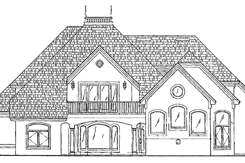 House Plan Design - Exterior - Rear Elevation for European House Plan #417-711 - 3 bed, 2 bath