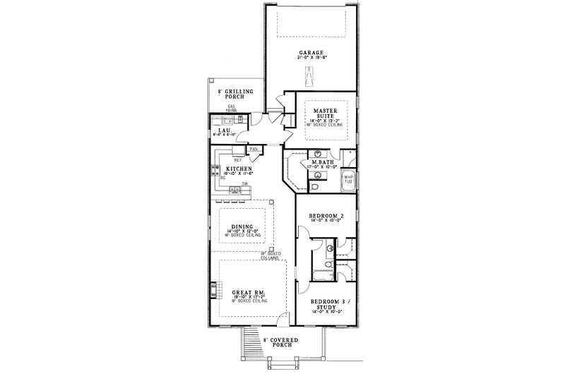 Home Plan - Floor Plan - Main Floor for Classical House Plan #17-3143 - 3 bed, 2 bath