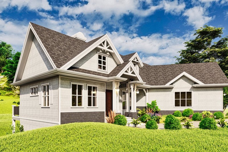 Home Plan - Exterior - Front Elevation 3 for Craftsman House Plan #54-426 - 3 bed, 2 bath