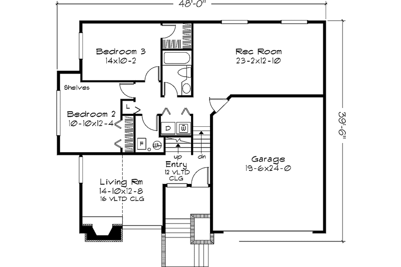 Home Plan - Floor Plan - Main Floor for Country House Plan #320-732 - 3 bed, 3 bath