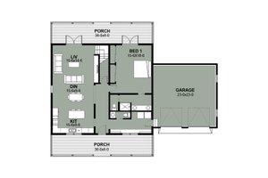 Floor Plan - Main Floor for Farmhouse House Plan #497-9 - 3 bed, 3.5 bath