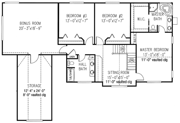 Home Plan - Country Floor Plan - Upper Floor Plan #11-276