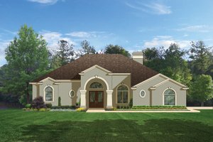 Exterior - Front Elevation 3 for Mediterranean House Plan #1058-45 - 4 bed, 3 bath